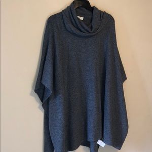 St. Tropez Cashmere cowl neck poncho sweater.